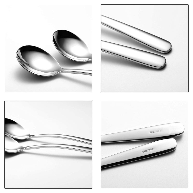 Ironx Soup Spoons 6-Pack 18/10 Stainless Steel Large and Heavy Duty Round Spoons Elegance Series 7 Inch Long 1.9 Ounces Weight by IRONX - Image 4